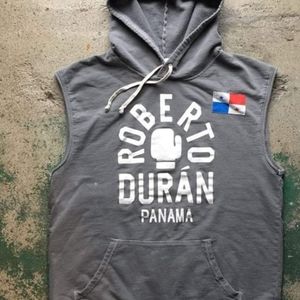 Roberto Duran- Roots of Fight- Large- Gray Sleeveless hoody